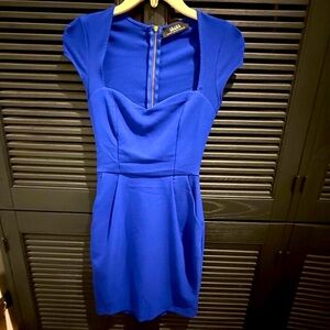 Lulu’s Cobalt Blue Cap Sleeve Mini Dress